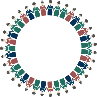 women holding hands circle
