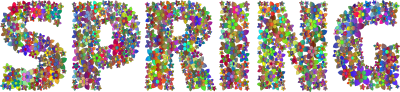 spring typography polyprismatic