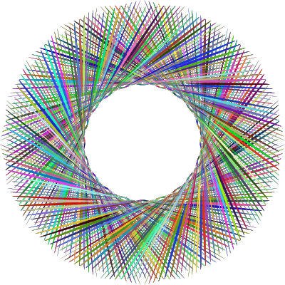 tiny geometric frame line art colorful