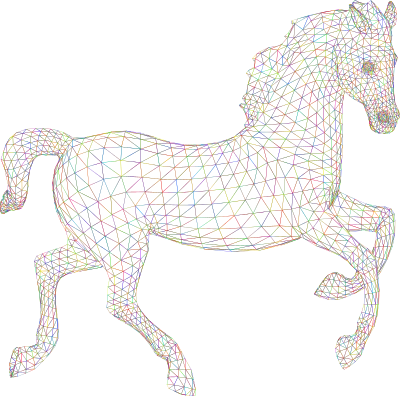 horse low poly 3d wireframe polyprismatic