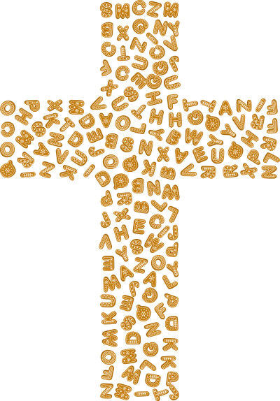 gingerbread alphabet cross