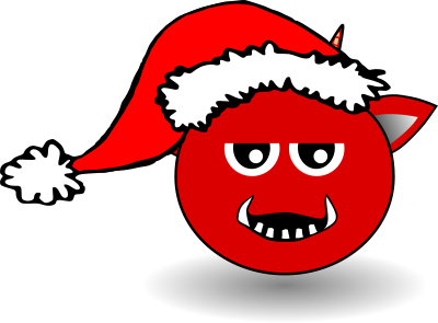 Devil Head with Santa hat