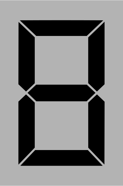 Seven segment display gray 8