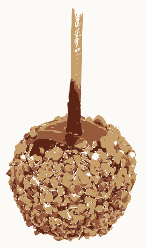 caramel apple with peanuts