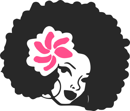afro with flower