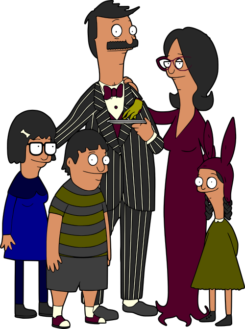 bobs burgers colored layers adams family 