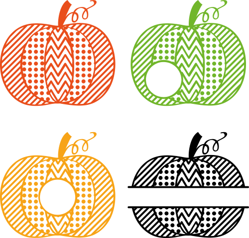 patterned pumpkins monogram frames