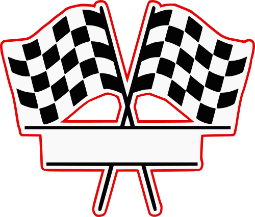 split checkered flags