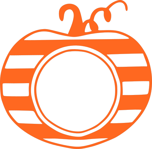 stripped pumpkin monogram frame