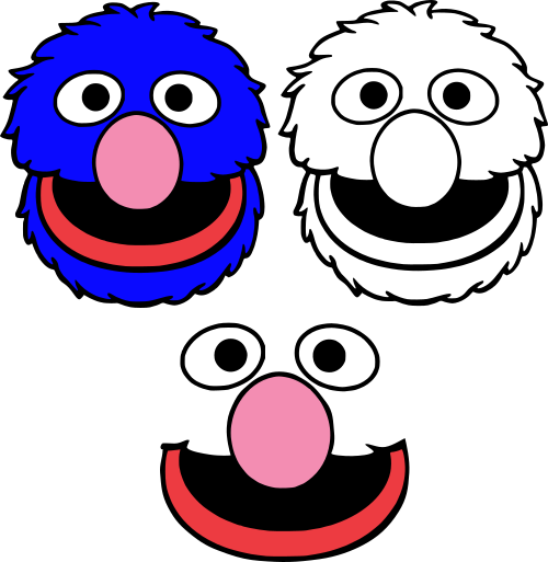 Grover Face Sesame Street Outline Svg Dxf Eps Pdf Png | Images and ...