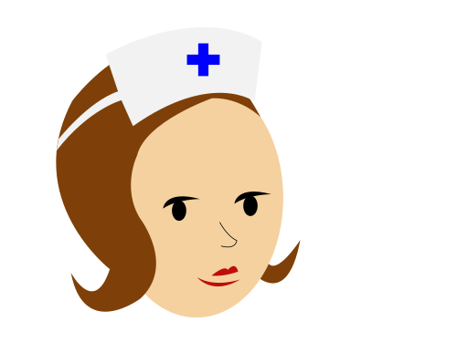 nurse brunette blue