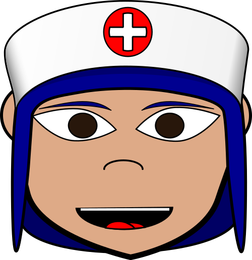 cartoon nurse blue