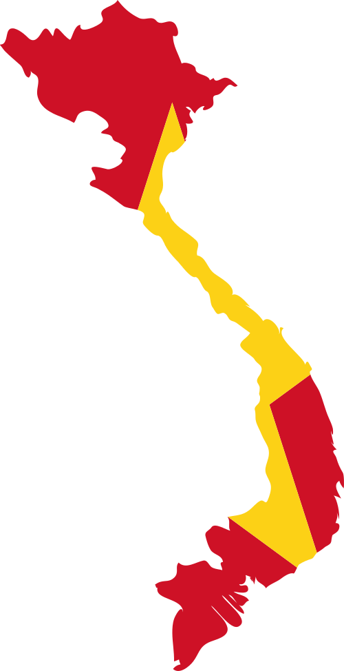 Flag map of Vietnam