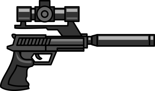 pistol with silencer