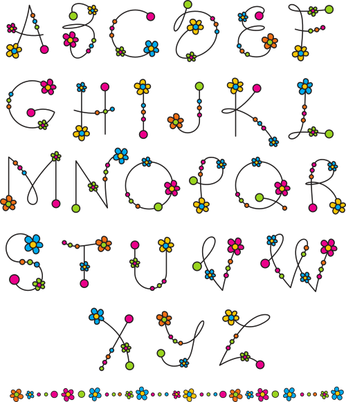 Flower alphabets letters