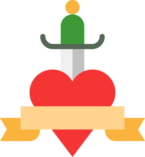 heart with sword