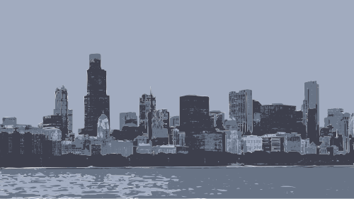 Chicago skyline 3 colors