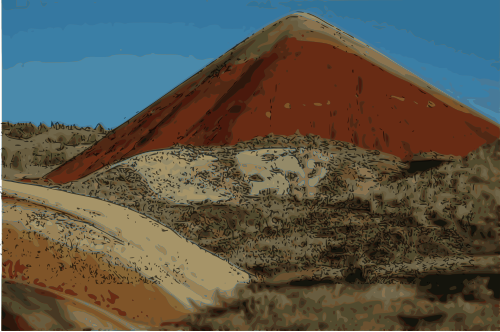 Red volcano cone