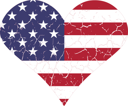 distressed american heart flag