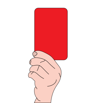 referee with red card