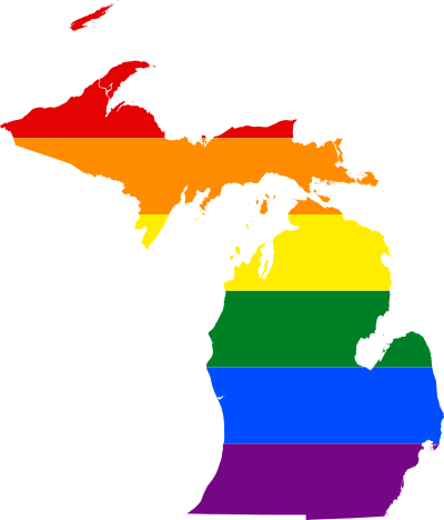 LGBT flag map of Michigan 1