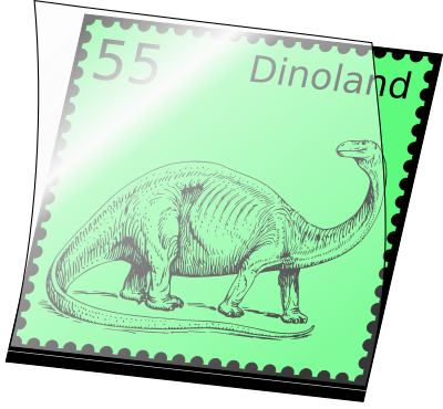 kuhlo Dino stamp in stamp mount 1