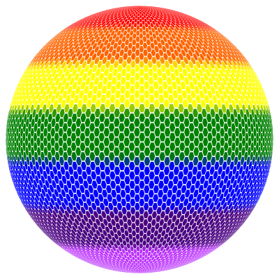 Hexagonal Mosaic Rainbow Sphere
