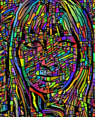 abstract womans face by elizavella polyprismatic