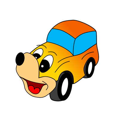 comic yellow car