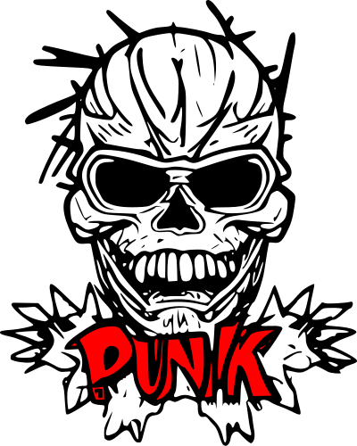 punk skull sticker