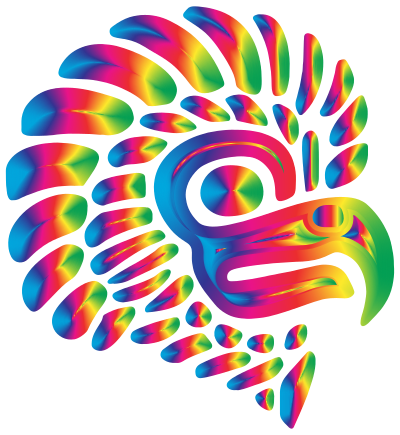 Prismatic Stylized Mexican Eagle Silhouette 8