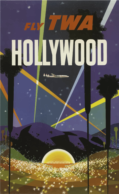 Vintage Travel Poster Hollywood California