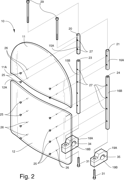 JicJac Motorcycle Windshield Exploded View