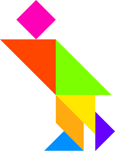 Tangram shape people 08