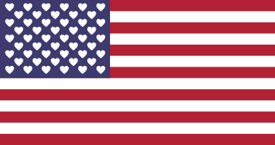 america flag hearts