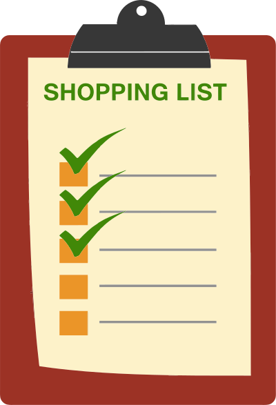 shopping list clipboard