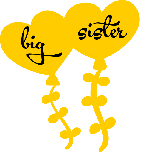 big sister heart balloons