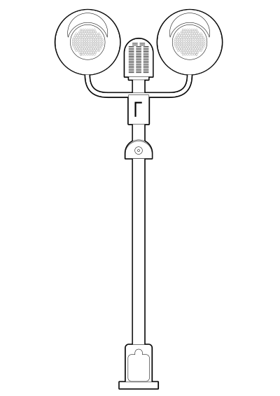 Level crossing flashing lights Outline