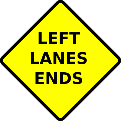Leomarc caution left lane ends