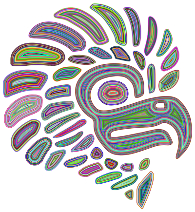 Prismatic Stylized Mexican Eagle Silhouette