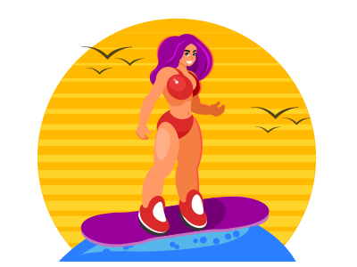 female surfer vector