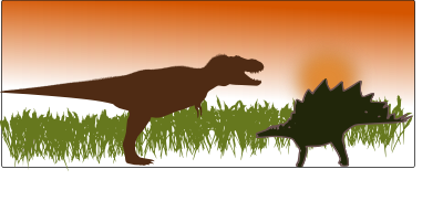 stegosaurus and trex