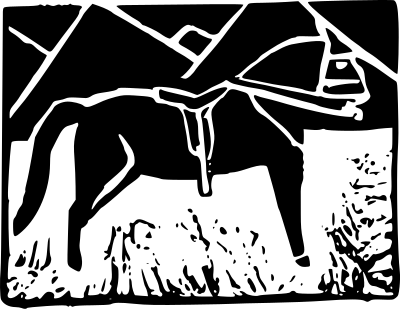 woodblockprintofhorse 1920