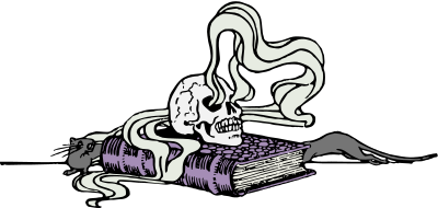 skull book color