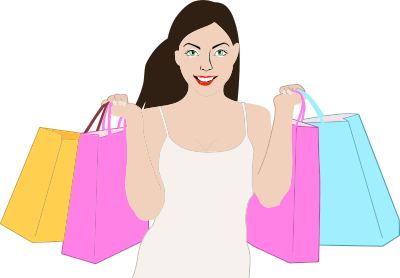 happy shopping woman