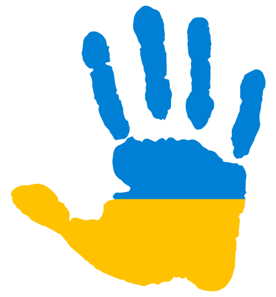 ukraine flag hand