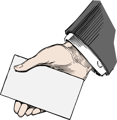 hand with card