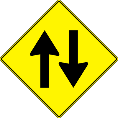 paulprogrammer yellow road sign two way traffic