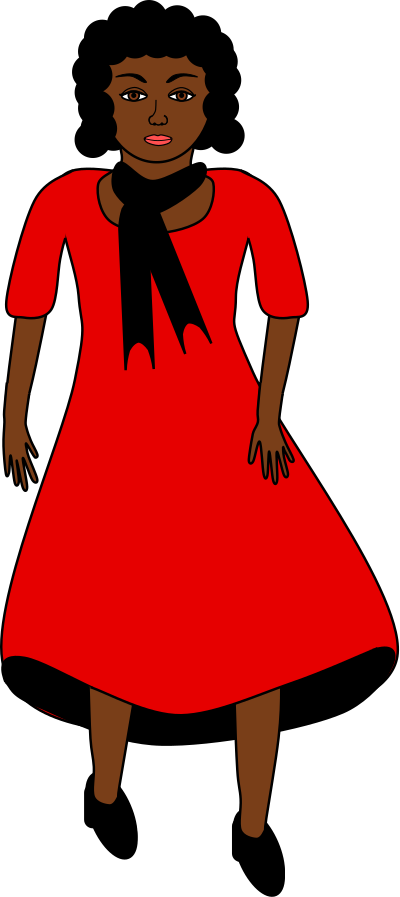 red dress in wind