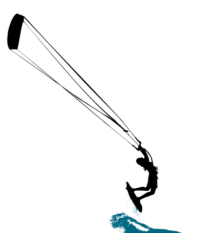 isolated kitesurfers
